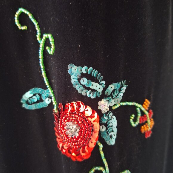 Fantastic vintage black velvet dress by S.L. Fashion. Size 14 - Picture 3 of 8